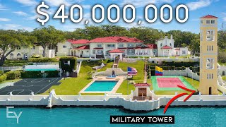 Тур по $ 40,000,000 Oceanfront Florida MEGA MANSION с 3 ДОМАМИ!