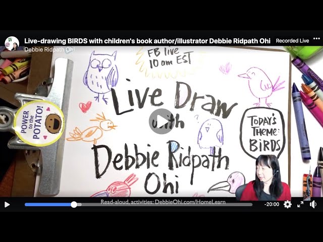 My live drawing session (Topic: BIRDS) plus some book talk + peek at GURPLE AND PREEN quails
