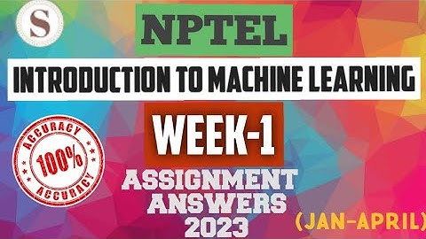 Introduction to Machine Learning || NPTEL week 1 answers 2023 #nptel #machinelearning #skumaredu