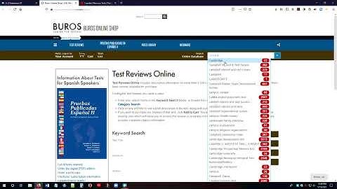 Finding a specific test review in Buros Mental Measurements Yearbook