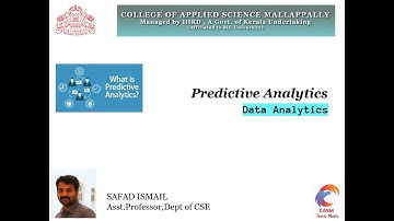 Detailing the Concept of Predictve Analytics with applications/MrSafad Ismail,Ast.Profesor,CASM,IHRD