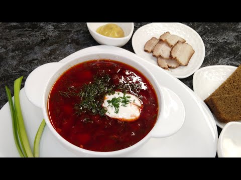 РЕЦЕПТ КРАСНОГО ВКУСНОГО БОРЩА. Секрет яркого цвета. Борщ со свёклой
