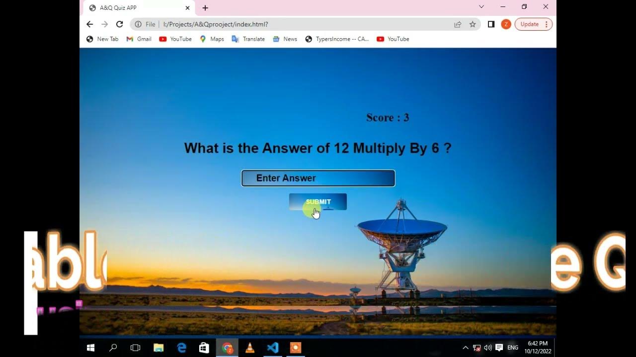 quiz app project using HTML 5 CSS 3 and JavaScript | JavaScript project ...