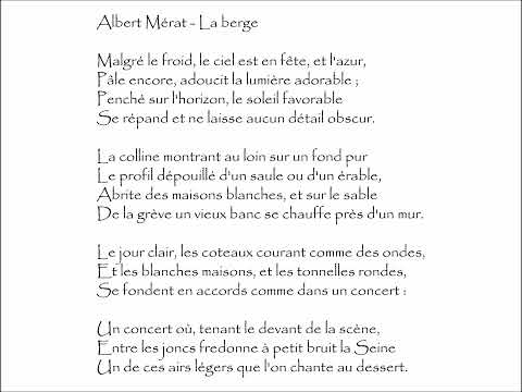 Mérat (Albert) : LA BERGE - Malgré le froid, le ciel est en fête, et lazur,  @PoemeMinute