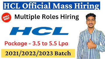 HCL Tech Off Campus Drive 2023 | HCL Mass Hiring 2023 | HCL Recruitment 2023 for Freshers