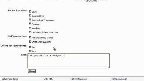 Restraints Management and Documentation
