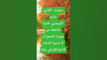 بصوت  القارئ ياسر الدوسري تلاوة خاشعة من سورة الحجرات #قران_كريم #المصحف #ترند #لايك #اكسبلور