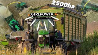 Girlpower beim Abfahren! Köhl Harvest 2500ha GPS Kampagne 3 Häcksler im Großeinsatz Landwirtschaft