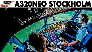 Piloting AIRBUS A320NEO to Stockholm | Cockpit Views