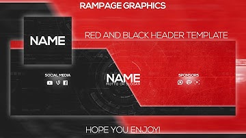 Clean 2D Futuristic Red & Black Header Template! | PSD Download + Direct Download Link! [NEW 2016]