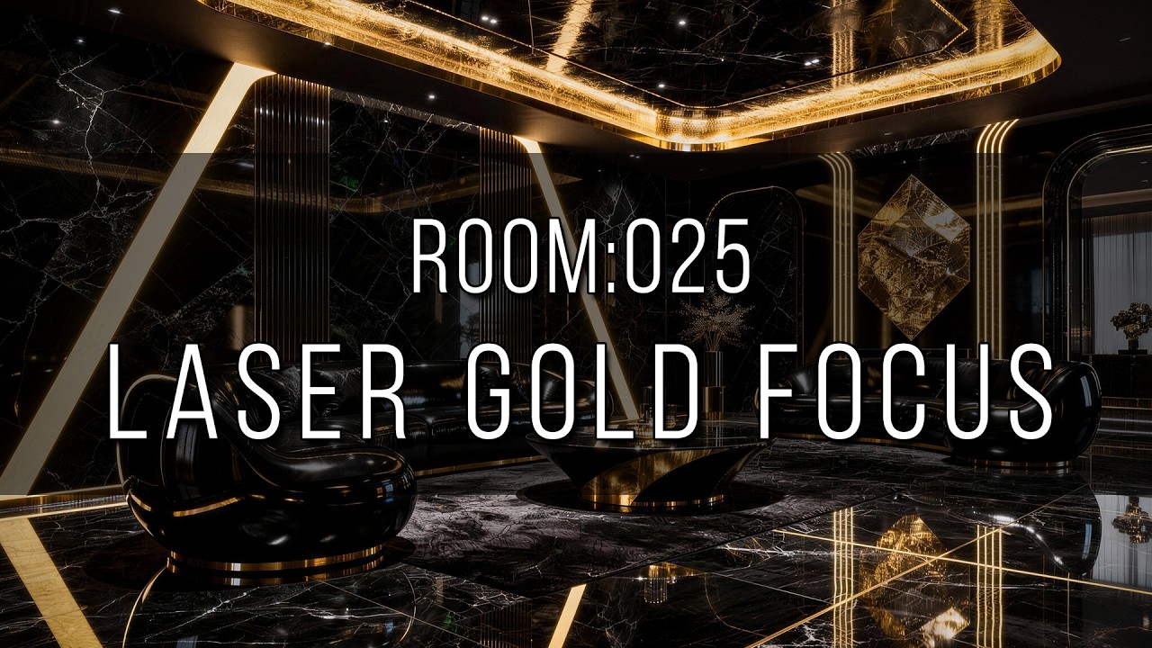 ROOM 025: Laser Gold Focus | Бесконечный поток & Тихий офис [4K UHD]