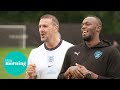 Paddy McGuinness & Usain Bolt Mock Eachother's Football Skills At Soccer Aid Training | This Morning