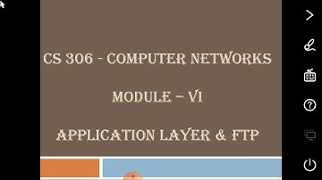CS 306 : COMPUTER NETWORKS - Module 6 : Part 6 - Application Layer & FTP Working