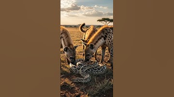 What will the hyena find inside the python’s hidden lair #wildlife #nature #animals