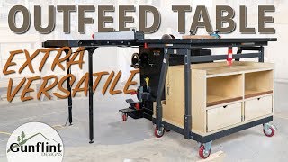 Tablesaw Outfeed Table with T-Track & Storage Cabinet