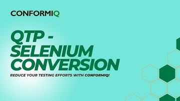 QTP - Selenium Conversion with Conformiq Creator