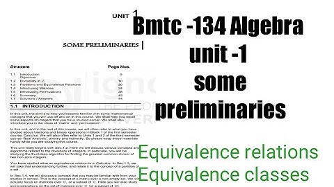 (v-9) Ignoucbcs bag Bscg mathematics bmtc-134 unit -1 some preliminaries, equivalence classes