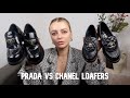 CHANEL VS PRADA LOAFERS - IN DEPTH REVIEW #pradaloafers #chanelloafers