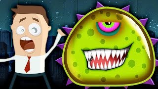 картинка: ХИЩНЫЙ СЛИЗЕНЬ ЕСТ ЛЮДЕЙ Игра про голодного слизня / Tales from Space: Mutant Blobs Attack