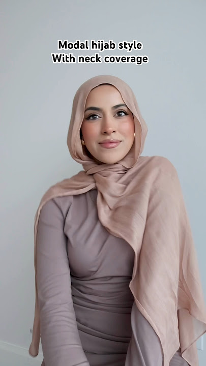 Modal hijab style with neck coverage #hijab #hijabstyle #hijabtutorial #modalhijab
