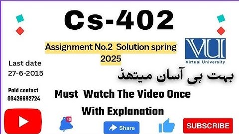 Cs402 Theory of Automata Assignment solution No 2 💯 percent correct solution 2025