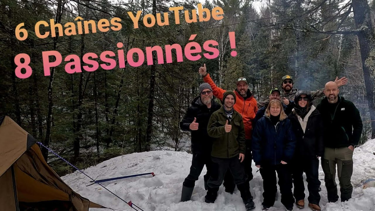 6 Chaînes YouTube réunies pour un camping d'hiver sous la pluie !