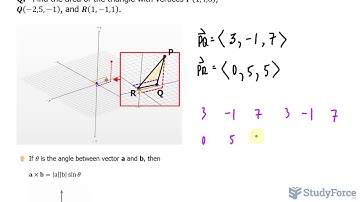 Find the Area of a Triangle with Vertices Using Cross Product