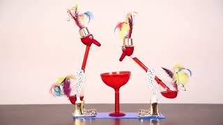 MULTI COLOR FEATHER DRINKING BIRD