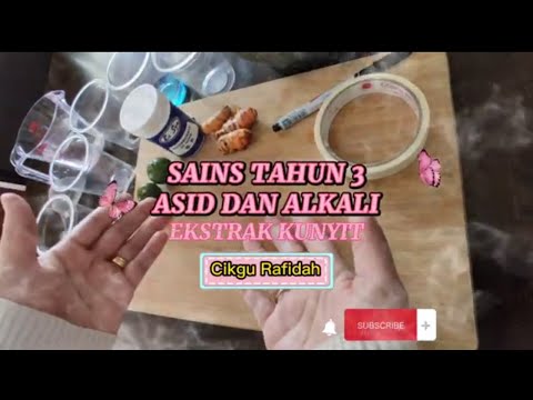 SAINS TAHUN 3 : ASID DAN ALKALI (EKSPERIMEN EKSTRAK KUNYIT PENGGANTI KERTAS LITMUS)