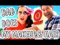 I HAD TO GO IN PUBLIC LIKE THIS! Dad Does My Makeup &amp; Hair: BIG FAIL