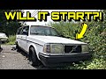 Trying To Start Our Dead 30 Year Old Volvo 240 For The First Time In A Year