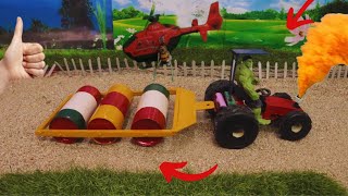 small  tractor making land filling | fly helicopter & modern bulldozer @Emmaminicreator