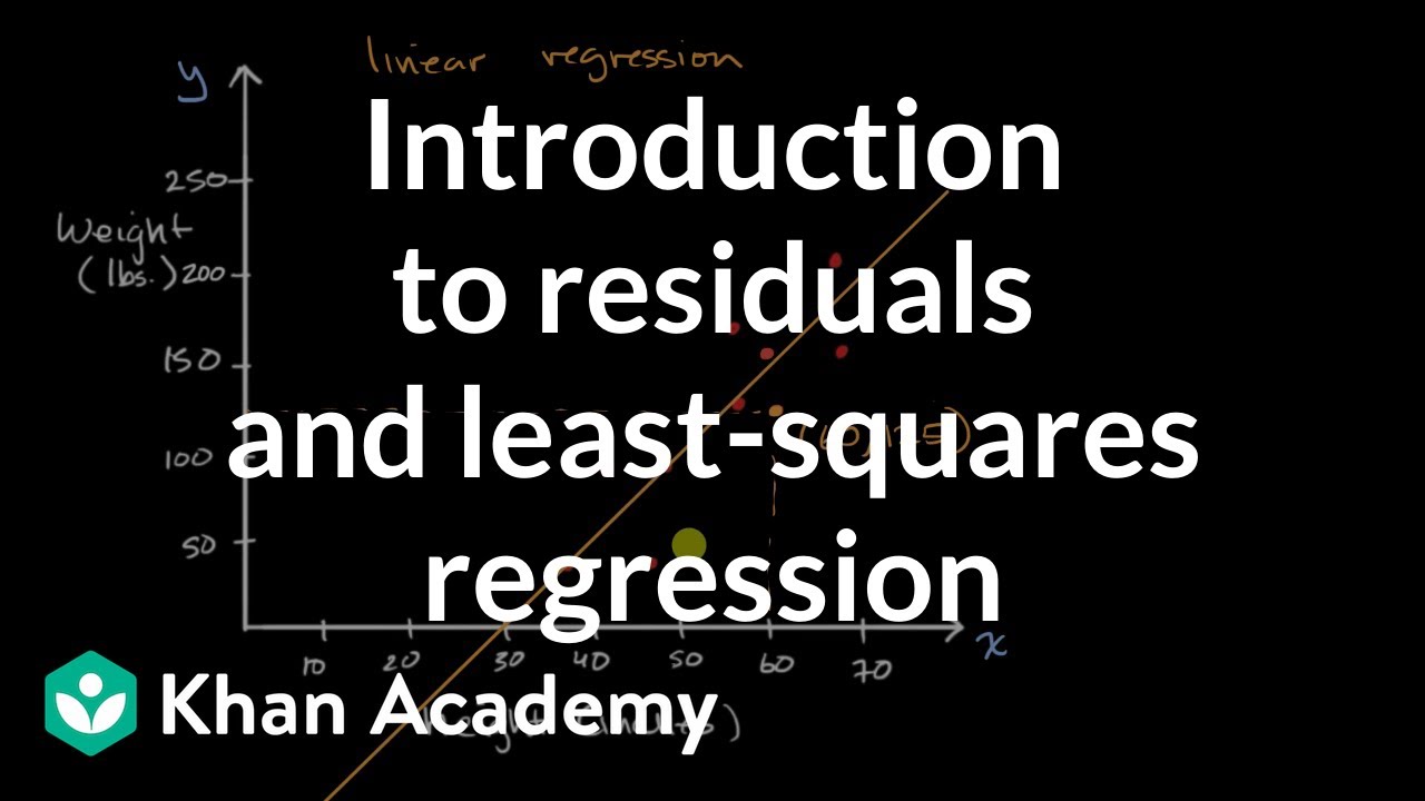 Introduction To Residuals And Least Squares Regression Video Khan Academy