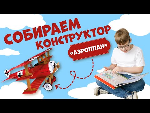 Картонный 3D конструктор "Аэроплан" + книга . ГЕОДОМ