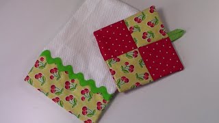 15 Minute Towel and Pot Holder - it's so easy