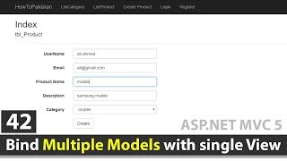 How to bind multiple models with single view in asp.net mvc - asp.net mvc tutorial - Class 42 Wealth