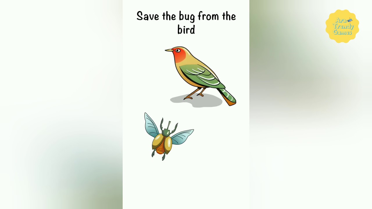 Tricky Bricky: Brain Games 3D - Level 164 - Save The Bug From The Bird Answer