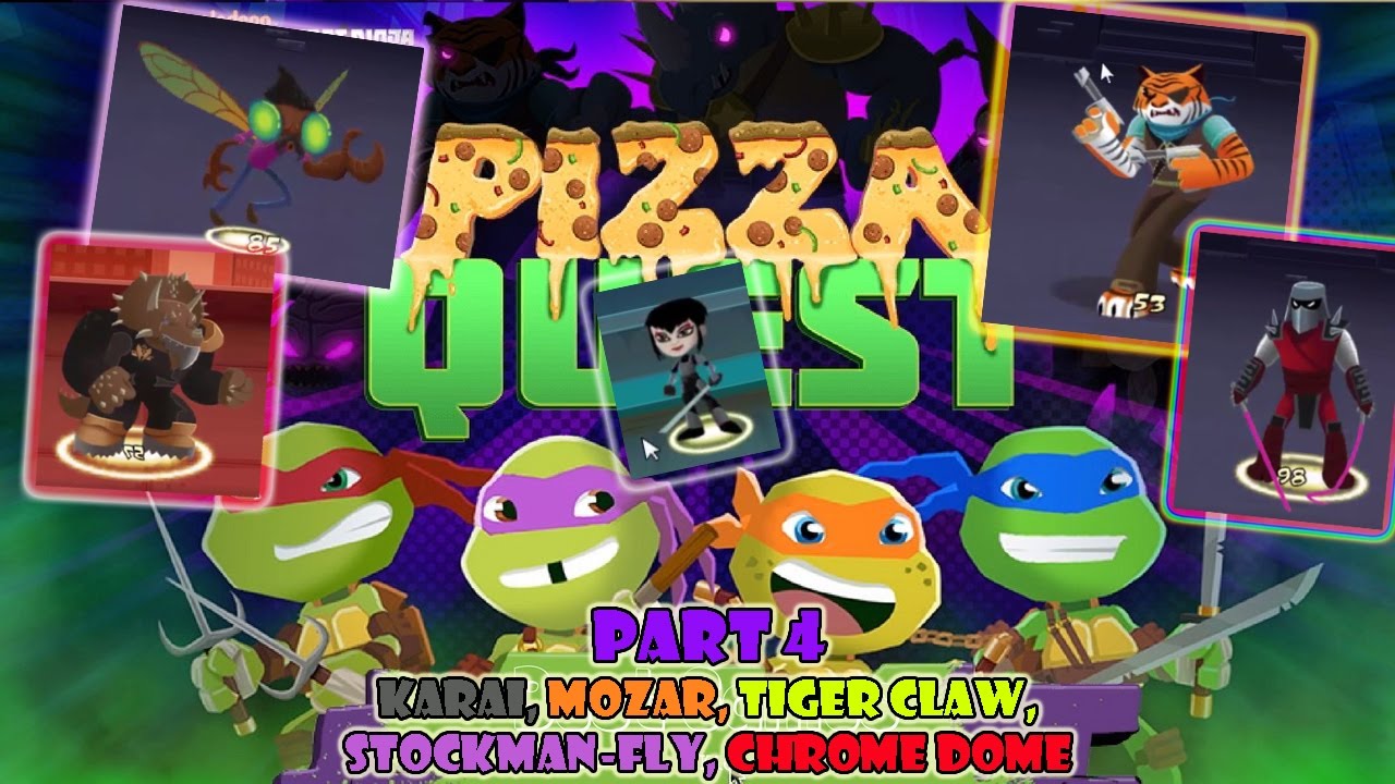 TMNT Pizza Quest Part 4 Karai, Mozar, Tiger Claw, Baxter