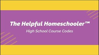 High School Course Codes