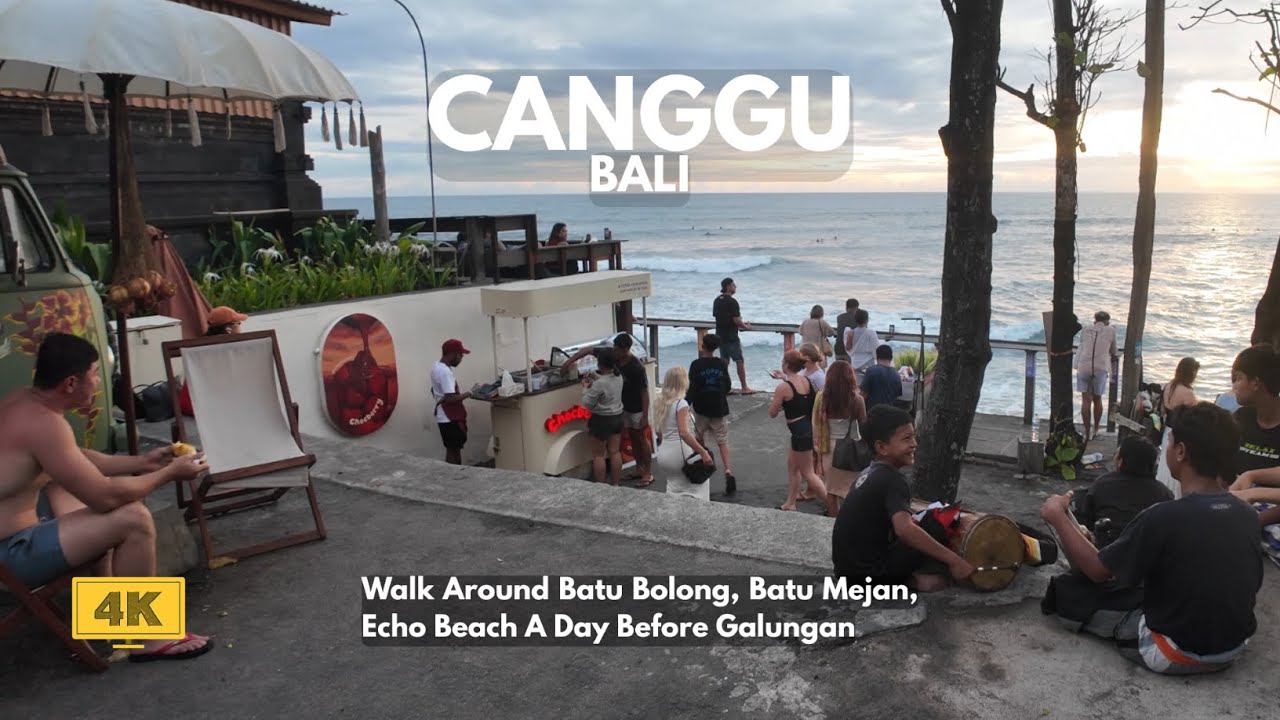 CANGGU, Bali Afternoon Walk Around Batu Bolong & Batu Mejan Echo Beach Bali Walking Tour [4K/60fps]