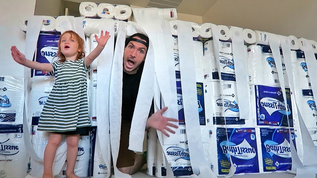 GIANT Toilet Paper Fort DESTROYED!! YouTube