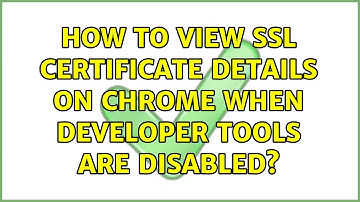 How to view SSL Certificate details on Chrome when Developer Tools are disabled? (3 Solutions!!)