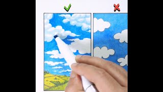 Easy Clouds & Tree Drawing with Marker | ASMR