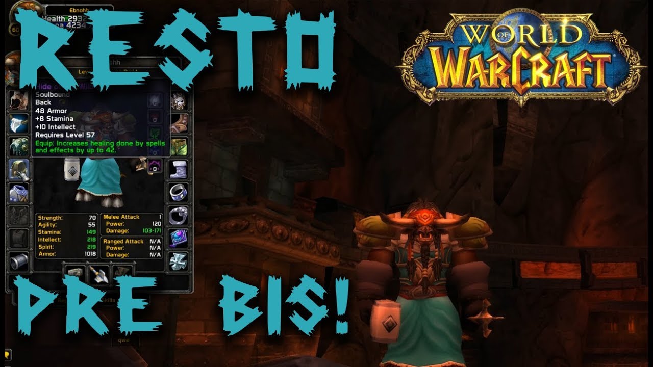 Resto Druid Pre Bis Quick Dungeon Lore Classic Wow Youtube