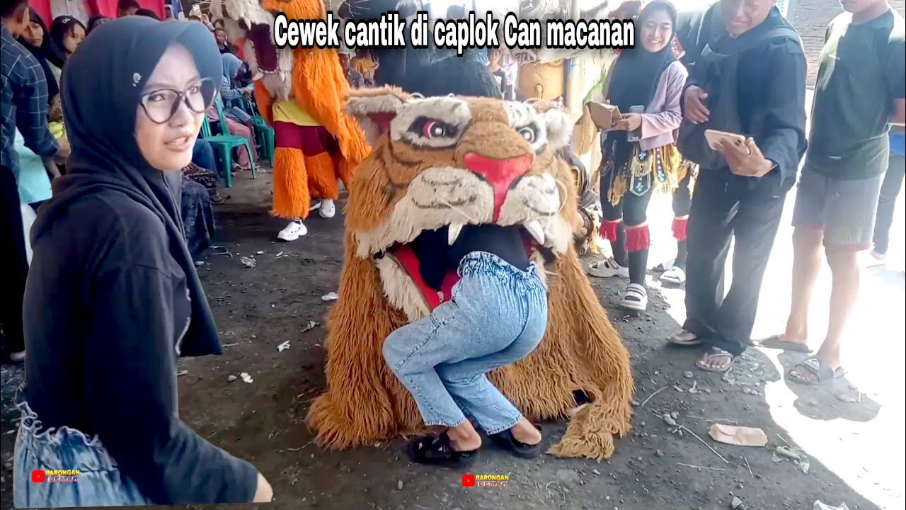 Cewek cantik di caplok barongan macan macanan New Pandawa 