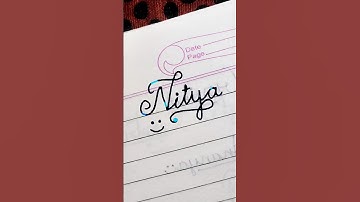 Nitya💖 name calligraphy|Cursive writing|Improve handwriting|#shorts #ytshorts #calligraphy #writing