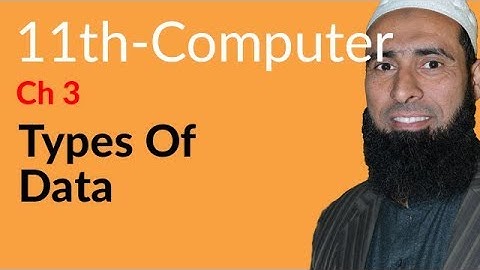 ICS Computer part 1, Ch 3 - Type of Data - 11th Class Computer