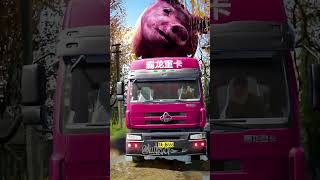 Large truck moving a huge pig on a difficult journey #niutruck #snowrunner