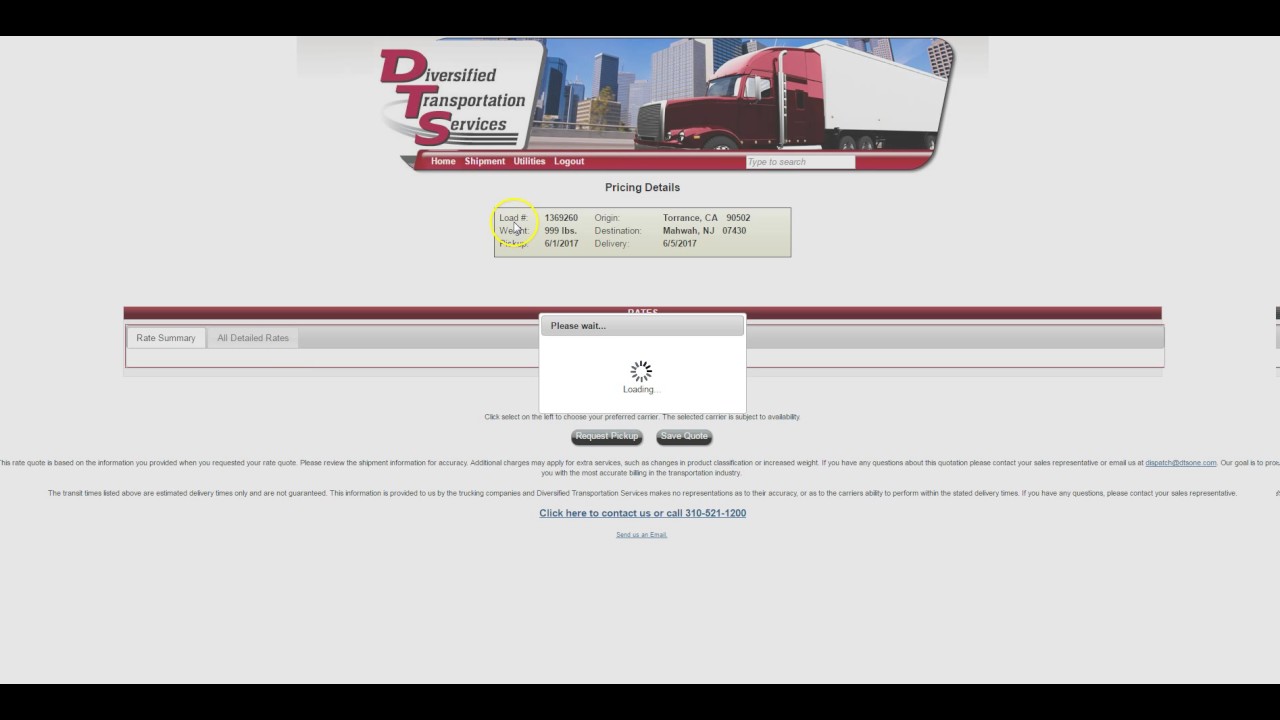 DTS LTL Rate Quote Tutorial