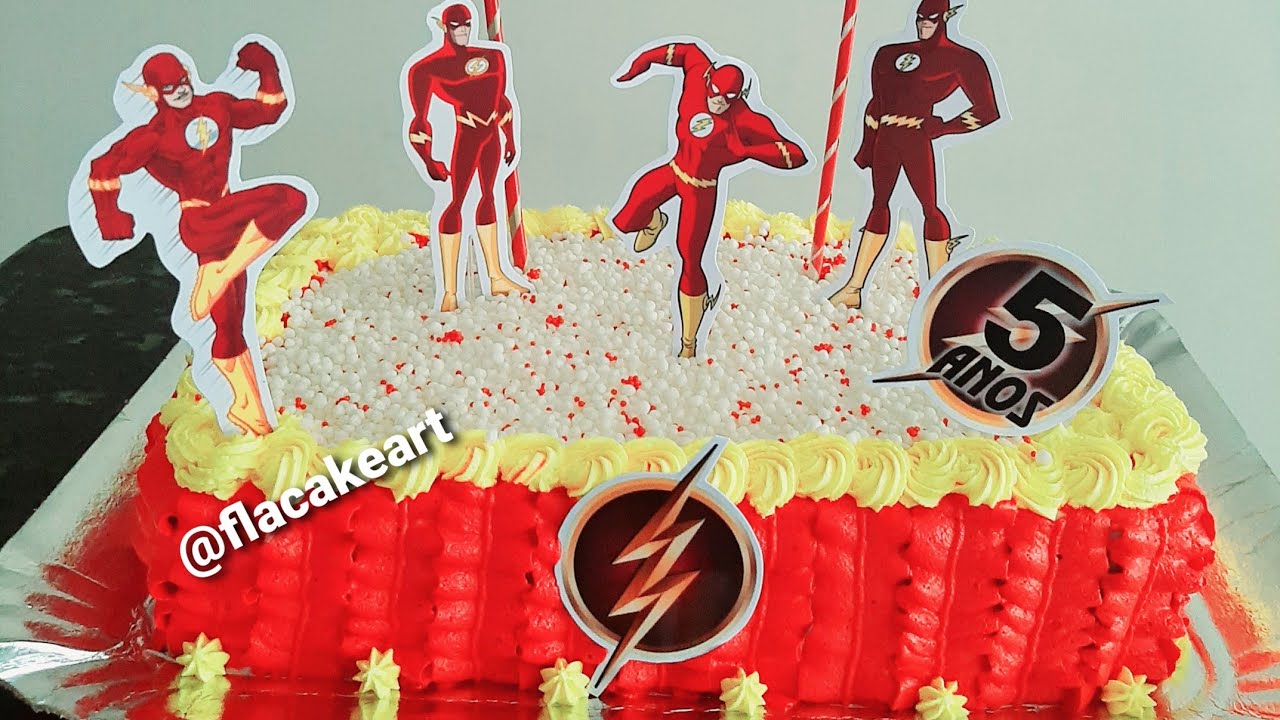 DECORAÇÃO DE BOLO DO FLASH •FLACAKEART• - YouTube